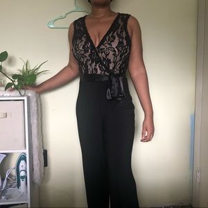 Bisou bisou black lace jumpsuit